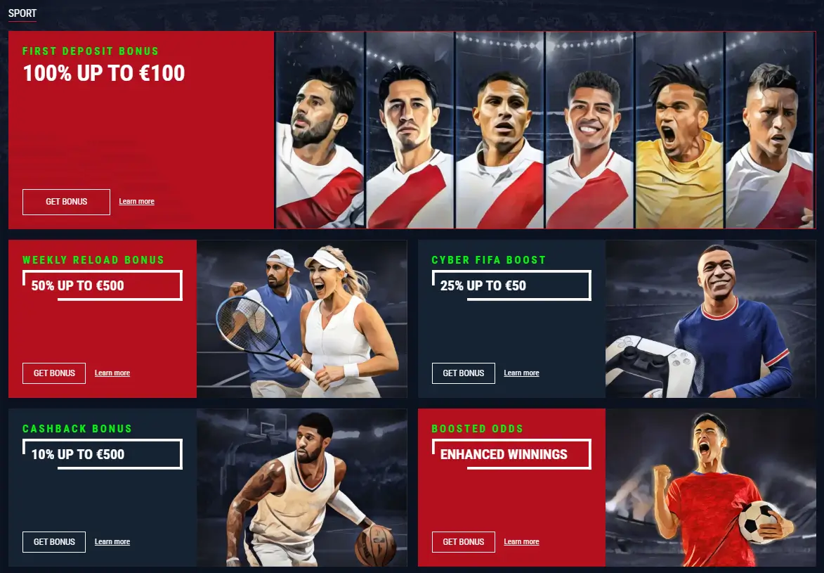 Προσφορές sportsbook Casinado με μπόνους κατάθεσης, εβδομαδιαίο μπόνους και αυξημένες αποδόσεις